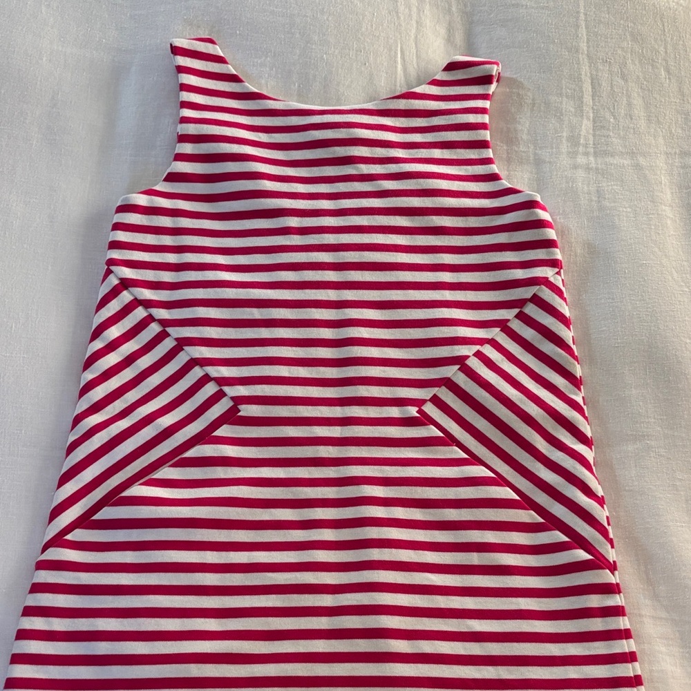 Girls Kate Spade Red / White Striped Sleeveless Dress with Bow Detail s10